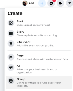 Create-Facebook-group-select-group